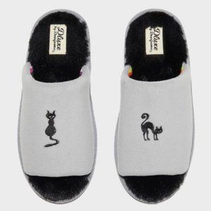 Women's Dluxe by Dearfoams Halloween Cat Slippers - Gray